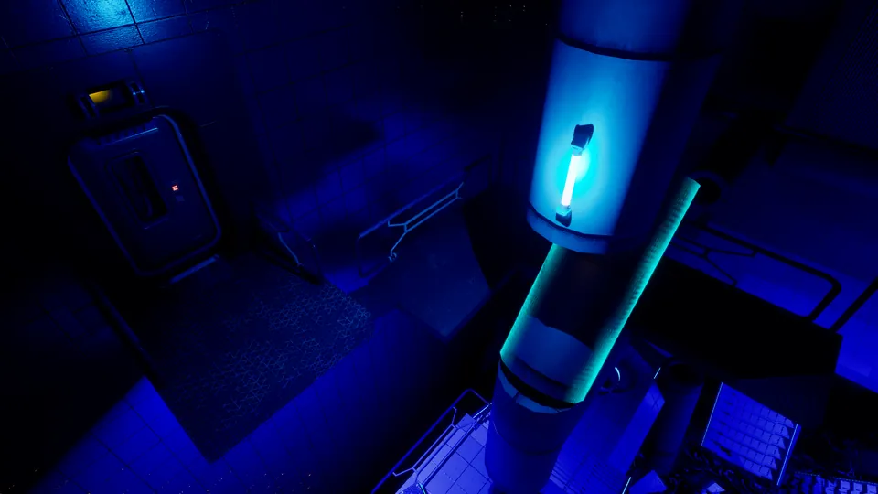 A light on the duct that brings the sphere to Dripping pipes.